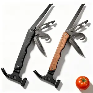 Premium All-in-One Camping Multi-Tool, Heavy-Duty Hammer with Nail Puller, Saw & Utility Knife for Hiking, Home & Emergency Use，Great Gift Choice