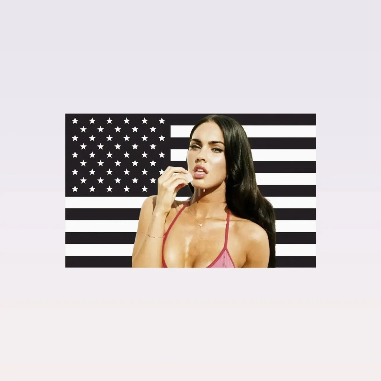 Megan Fox Black American Flag Tapestry – Actress Wall Art | Celebrity Fan Decor | Aesthetic Black Flag | Movie Lover Gift