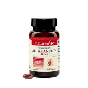NatureWise Triple Strength Astaxanthin 12mg with AstaReal - Vegan Antioxidant Supplement with Organic Coconut Oil - NSF Certified Gluten Free, Non-GMO