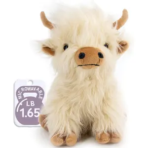 Microwavable Highland Cow Stuffed Animal - Weighted Stuffed Animal Plush, Heating Pad, Cozy Gift for Girls |   Women |   Kids |   Elderly People, 9.8in, 1.65lb