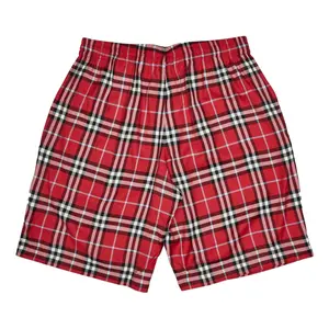 Burberry Bradeston Silk Shorts Plaid Red Multi