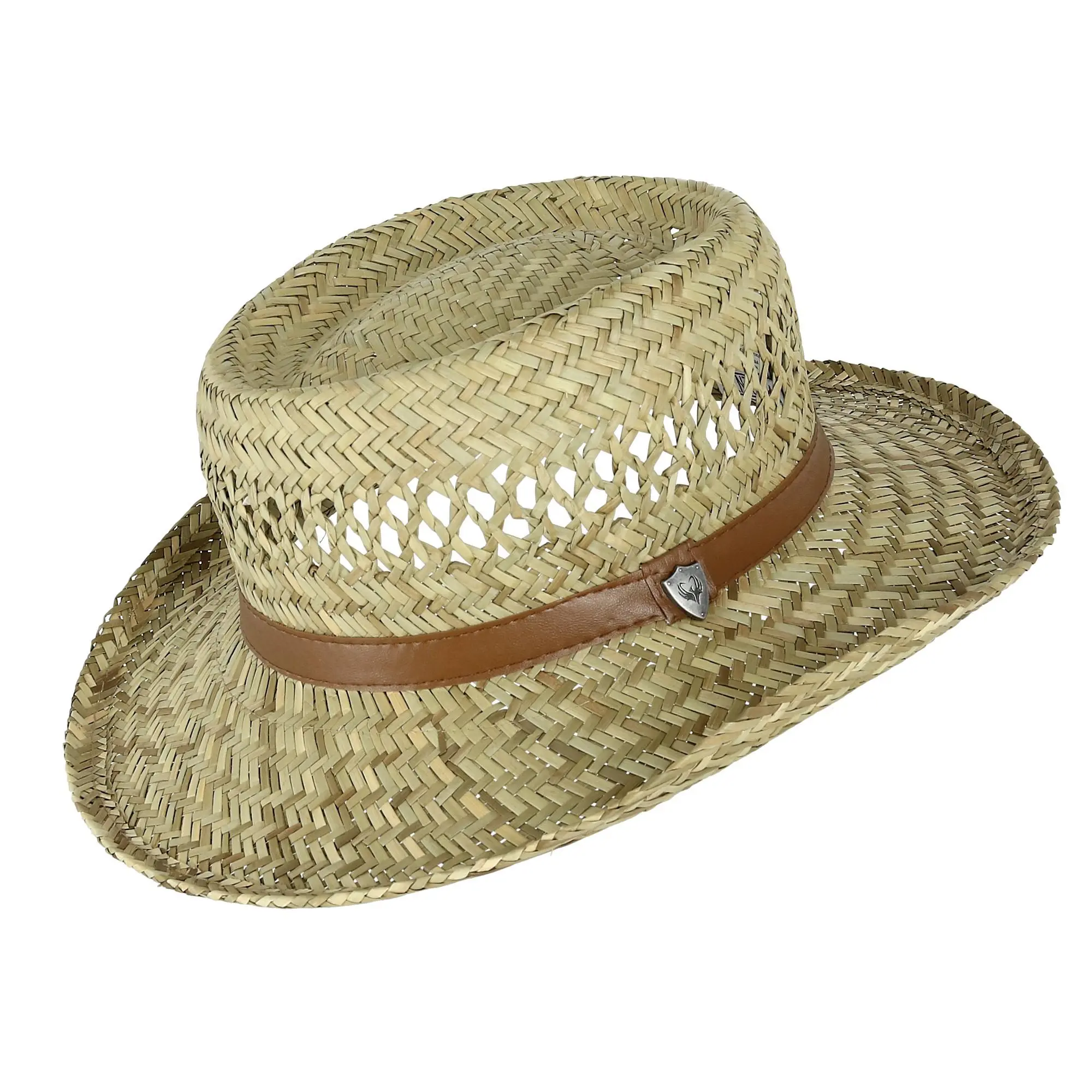 ASCENTIX Gambler Hat, Rush Straw Lightweight Sun Protection Hat with Wide Brim for Summer, Beach & Vacations, Lightweight Sun Hat