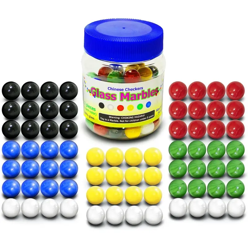 Chinese Checkers Glass Marbles.Set of 72, 12 Each Color.Size 9/16" (14mm), with Practical Container. electric truck car w car w utv w color mode