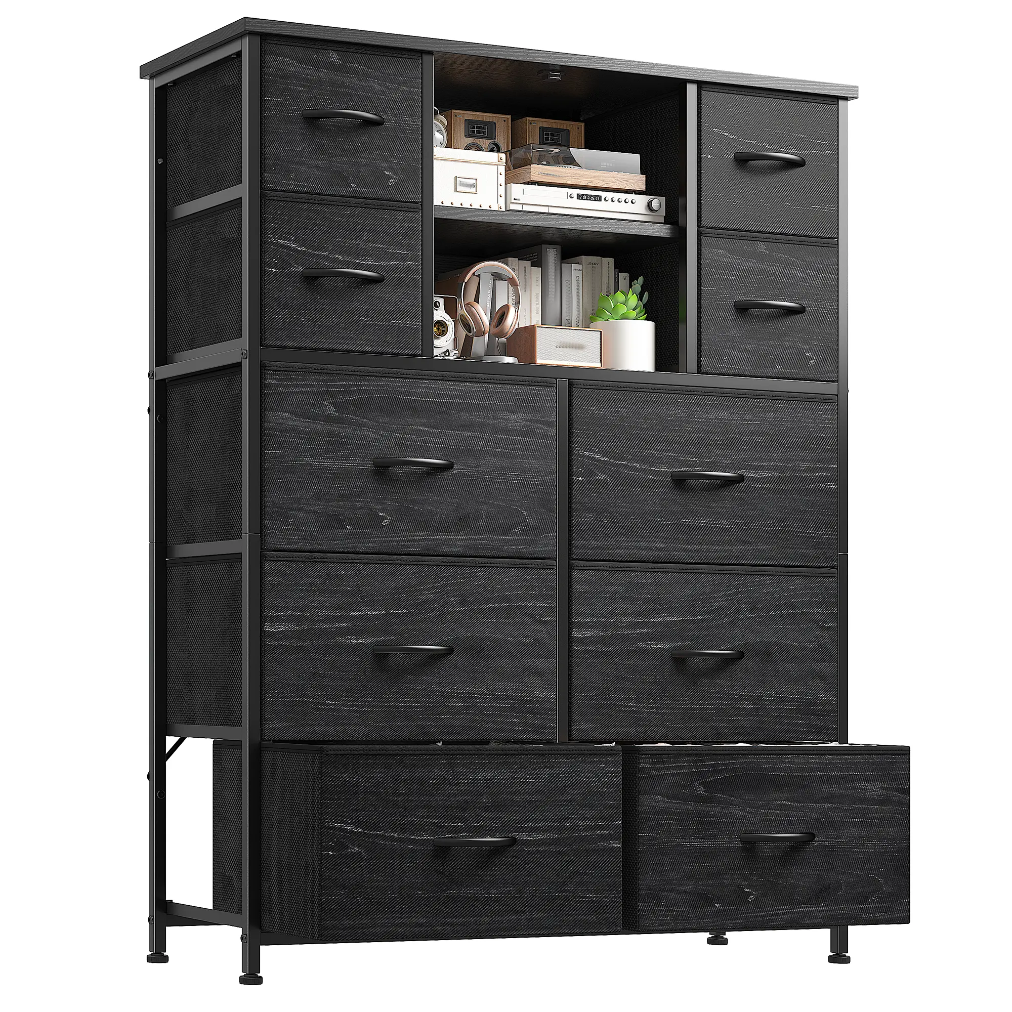 Storage CabinetRaybee Heavy-Duty 10 Drawers Dresser for Bedroom,Thickened Board Material,Fabric Tall Dresser & Chests of Drawers with Metal Mesh Door,Organizer,drawerstorage in Cabinet,homedecor Furniture,easy assemble,38"W x 11.81"D x 48.1"H ... Storage CabinetRaybee Heavy-Duty 10 Drawers Dresser for Bedroom,Thickened Board Material,Fabric Tall Dresser & Chests of Drawers with Metal Mesh Door,Organizer,drawerstorage in Cabinet,homedecor Furniture,easy assemble,38"W x 11.81"D x 48.1"H ...