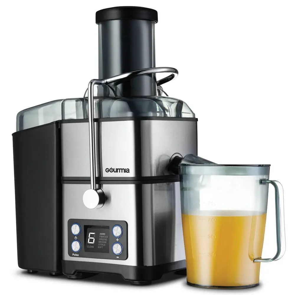 Gourmia 6 Speed Wide Mouth Juice Extraction with Self-Clean: Stainless Steel Juicer 800W Dishwasher-Safe Parts