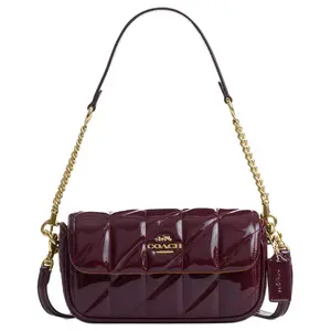 COACH Hailey 20 Embossed Leather Flap Crossbody Bag For Women In Deep Burgundy