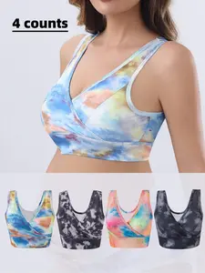 Women's Tie Dye Print Wrap Nursing Bra, Breathable Comfortable Breastfeeding Maternity Bra, Pregnancy Maternity Bra, Maternity Lingerie for All Seasons