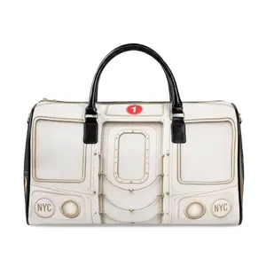 1 Line Faux Leather Travel Bag