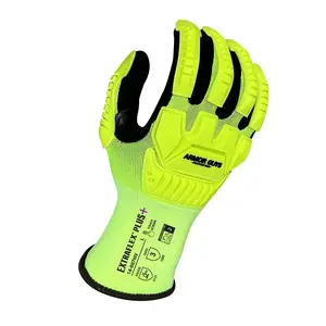 14-007HV Extraflex® Plus Gloves – High-Visibility Impact Protection with ANSI Level 3 Abrasion Resistance & Touchscreen Control