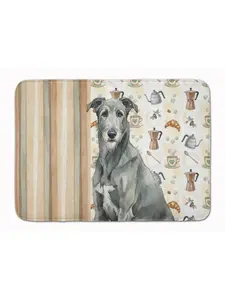 Carolines Treasures WDK7475RUG 19 x 27 in. Gray Irish Wolfhound Coffee Bar Memory Foam Kitchen Mat