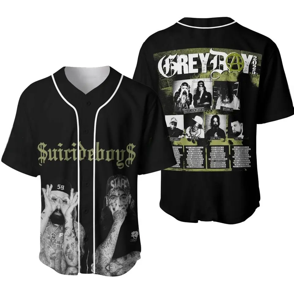 Personalized Suicideboizz Tour Baseball Jersey, G59 GreyDay Tour 2025 Shirt