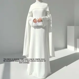 Elegant (Cotton-Like Touch) Airy Tech-Fabric Pearl Cape Evening Dress - Must Pair with Innerwear (MA337)