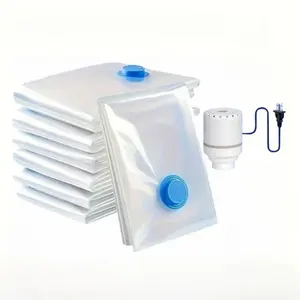 Vacuum Storage Bags with Electric Air Pump, New Air Valve Combo 9 Pack Compression Bag, Space Saving Vacuum Sealer Bags for Clothes, Blanket, Duvets, Pillows, Comforters, Travel