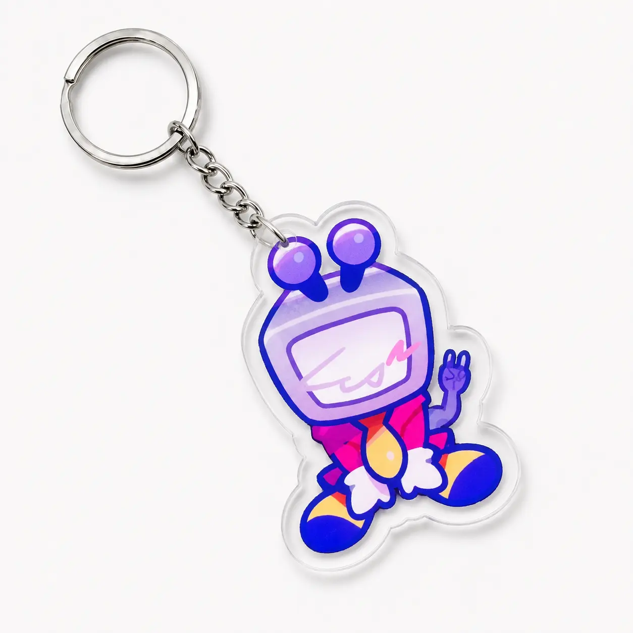 Tenna Casual Durable Acrylic Keychain - Character Key Ring, Anime-Style Bag Charm Accessory Gift for Fans, Cartoon Style, Lightweight, Backpack Decorations, Cute, Birthday