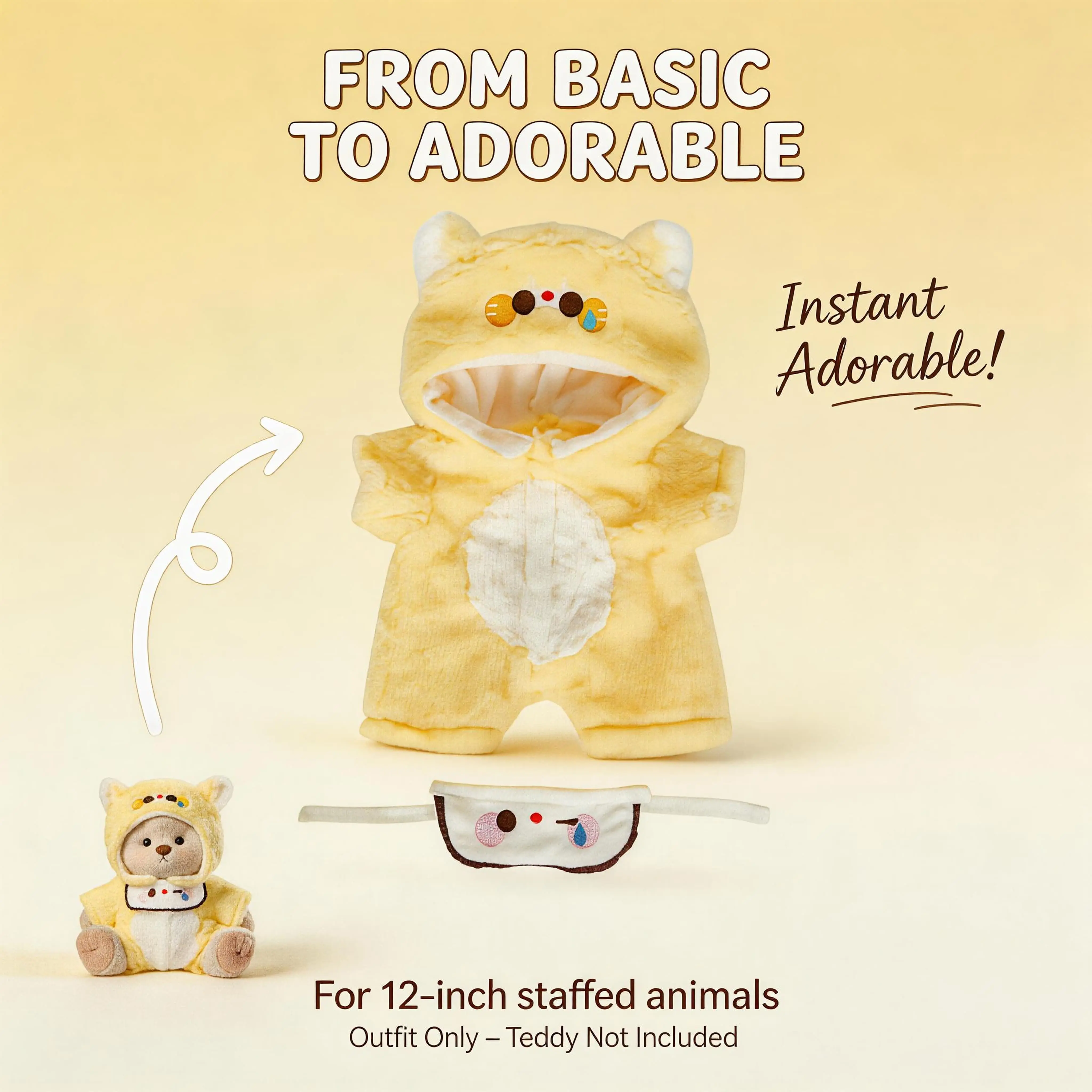 12-inch yellow puppy jumpsuit