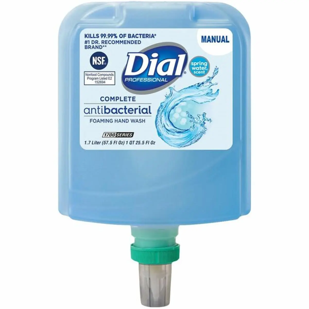 212 MAIN 1.7L Anti-Bacterial Hygienic Foaming Soap Dispenser Refill, Spring Water Scent, NSF Registered Home Bathroom Supply, 3 per Case (Model DIA19693)