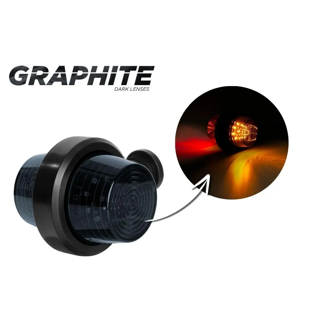 Old School Short Stalk Side LED Outline Marker Light Set LD 2622 Graphite