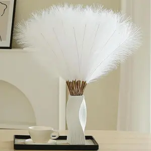 Artificial Pampas Grass without Vase, 40/80pcs Faux Pampas Grass Decor, Decorative Flower for Home Party Wedding, Home Decor Supplies