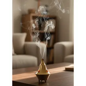 Small 2 Piece Brass Cone Incense Burner