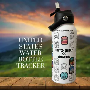 United States Water Bottle Tracker - White