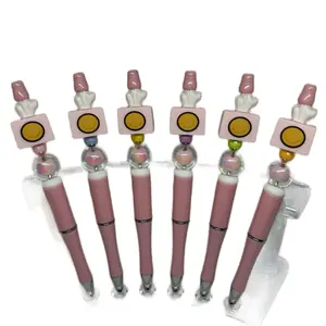 Tissue Box Individual 1 piece Silicone Focal Pen - Pink Design with Yellow Accents, Includes Clear Case, Ideal for Crafting and Writing