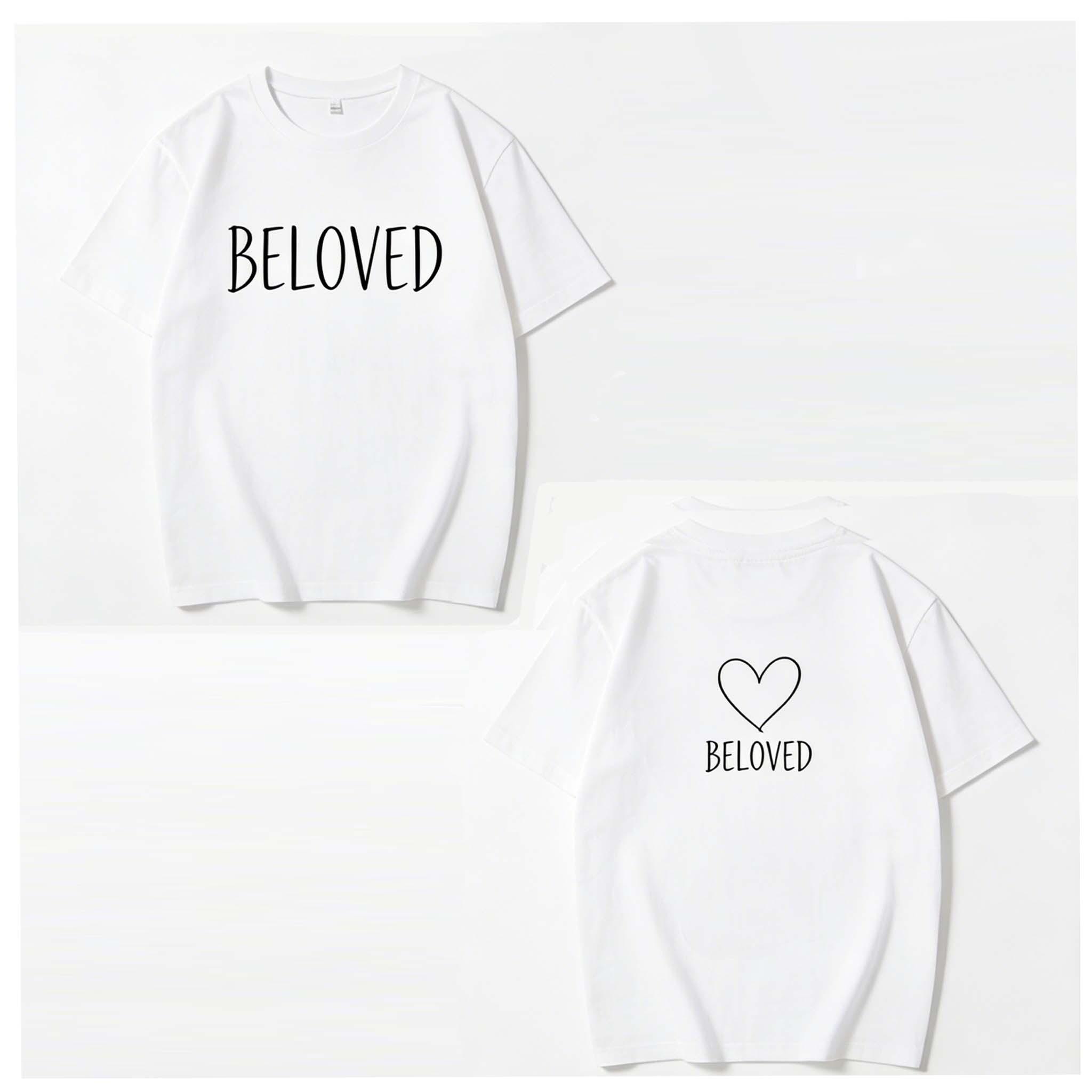 Lovers Outfits Tees，Soft Cotton ,Double Sided Print Crew Neck T-Shirts