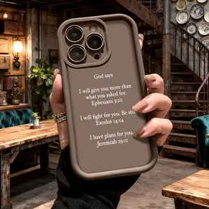 Stylish Christian Bible Verse Christmas Gift Phone Case for iPhone 17 16 15 14 Pro Max 13 12 11 XR XS Plus Shockproof Anti Drop Slim TPU Cover
