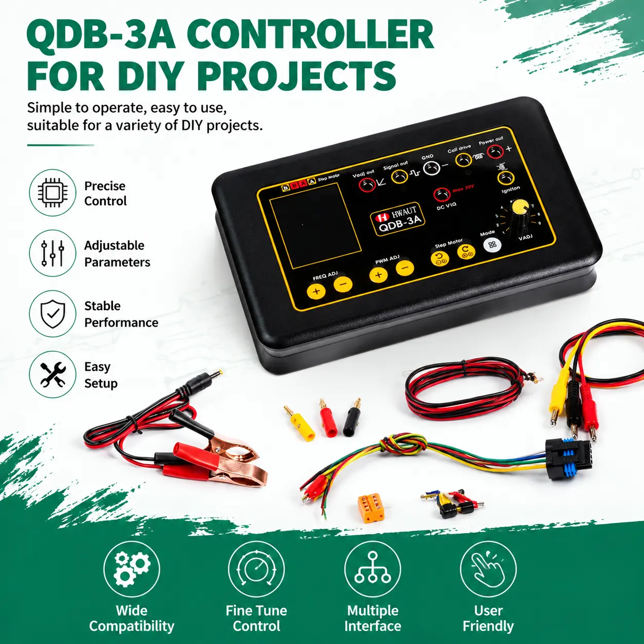 Compact QDB-3A Automotive Diagnostic Tool - Pocket-Sized Car Actuator & Ignition Coil Tester, Simulates Sensors, Drives Injectors & Stepper Motors, Easy Setup for DIY Garage Use, Qdb-3A Model