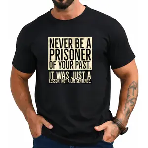 Men'S Sober Quotes for Addiction Recovery T-Shirt - 0Gsm Heavyweight with Golden Sobriety Message, AA NA Anonymous Meeting Tee, Anniversary Birthday Gift for Addiction Recovery, Casual Round Neck Short Sleeve Shirt for Men