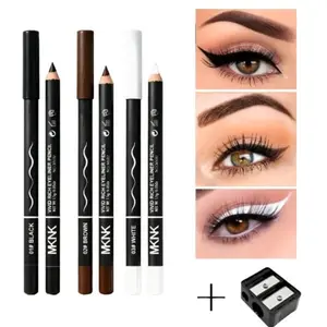 6Pcs Waterproof Eye Brow Pencils for Women - Easy To Use, Natural Black,Brown&white,Professional Makeup Pen for Flawless Eyebrow Definition, Cosmetic Beauty Tool with Triangular Design for Precision Applicatio