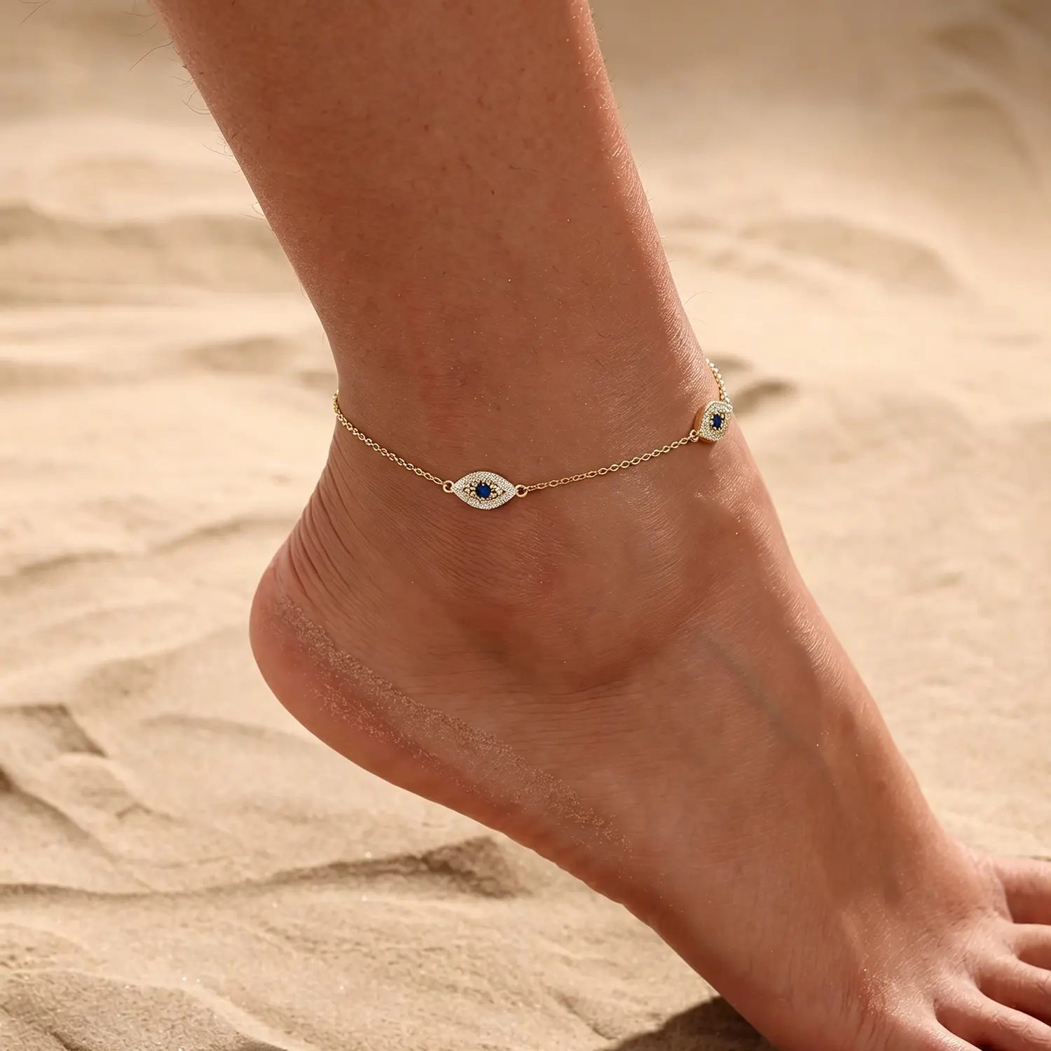 Anklets for Women, 14K Gold Silver Plated Trendy Anklets Bracelets Adjustable Dainty Cute Non Tarnish Anklets Summer Beach Jewelry Gift for Women