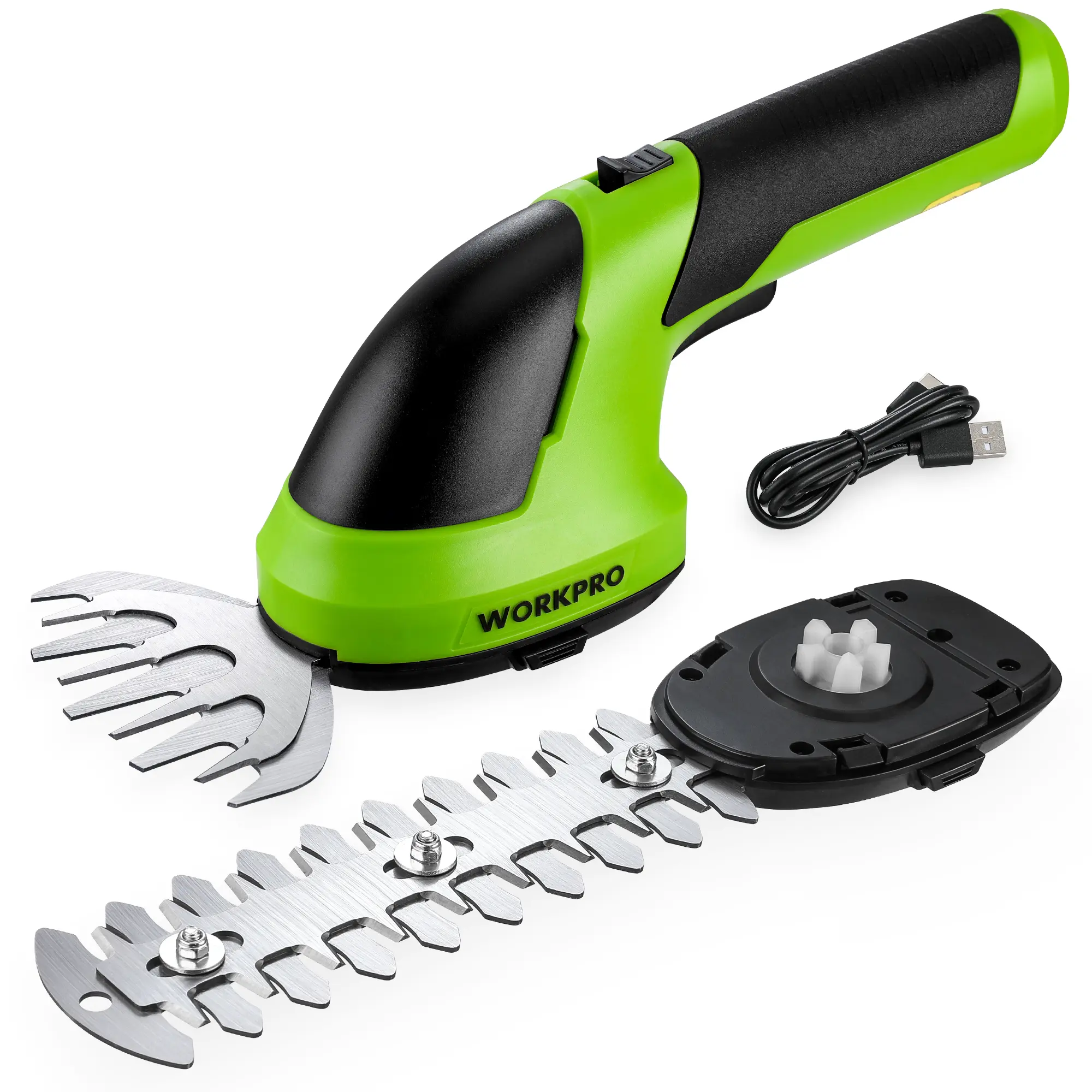 #fathersdaygift WORKPRO Cordless Grass Shear & Shrubbery Trimmer - 2 in 1 Handheld 7.2V Electric Grass Trimmer Hedge Shears/Grass Cutter Rechargeable Lithium-Ion Battery and Type-C Cable Included
