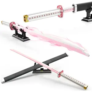 39inch Demon Sword Building Set - Tsuyuri Kanao Katana Model Kit with Scabbard & Stand, 706PCS Demon Slayer Anime Building Blocks, Collectible Cosplay Prop Gift for Adults & Fans (Black/Purple)
