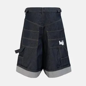 Inflation 100% Cotton Men’s Vintage Dark Wash Carpenter Denim Shorts | Y2K Streetwear Baggy Jorts fathersdaygift