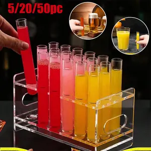 Christmas Transparent Plastic Test Tubes, Fresh Liquid Drink Containers, Ideal for Wine, Juice, Soda, Candy, Halloween Party Decorations, Pack