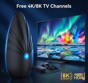 2026 TV Antenna Indoor,Long Range Antenna for Smart TV with Signal Booster,Digital Antenna for Easy Installation and All Smart/Old TVs, Supports 4K 1080P VHF UHF