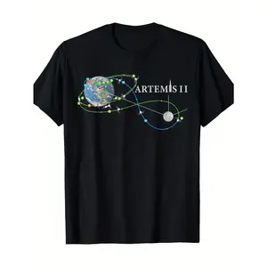 Heavyweight 180g SLS Rocket Launch T-Shirt | Space Launch System Graphic Tee with Short Sleeve Crewneck, Casual Attire for Space-Themed Events & All-Season Comfort Fit Rifle