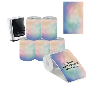 Colorful Thermal Printer Paper, 6 Rolls Waterproof & Oil-proof Label Paper, Blank Thermal Paper for NELKO PM220/PM110 Phomemo M110/M220 Printer, Office Supplies, Thermal Printing Labels
