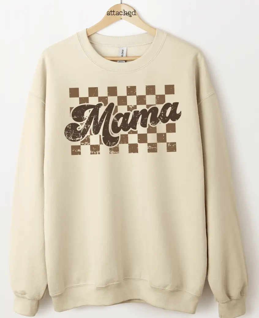 Checkered Mama Graphic Top