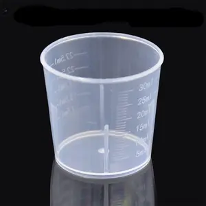 10pcs 30ml Transparent Clear Graduated Plastic Liquid Measuring Cups, Measuring Tool for Kitchen Cooking and Medicine