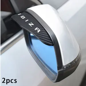 For Ibiza 2pcs Car Rearview Mirror Rain Shield, Waterproof Anti-Fog Anti-Glare, Clear Vision in Rainy Weather, Carbon Fiber Texture Design