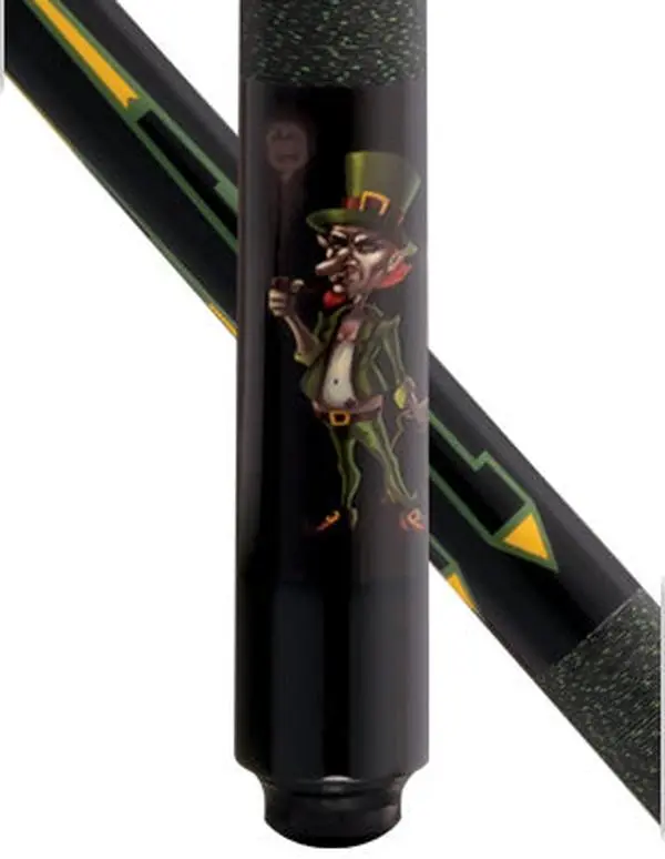 McDermott Cues Lucky Leprechaun Pool Cue Stick, Professional-Grade Maple Wood Construction with Intricate Graphic Overlay