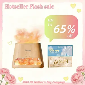 【TikTok Shop Weekly Deals】2-in-1 Himalayan Salt Lamp Diffuser, Cool Mist Humidifier, Pure Himalayan Salt, Ultrasonic Essential Oil Diffuser with Ambient Glow,  For( Bedroom/Office/Bathroom/Car);As(Gift / Mood Relief / Home Decoration)