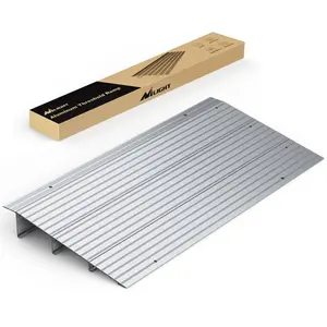 Nilight Door Threshold Ramp 3inch Rise Portable Aluminum Wheelchair Door Transition Entry Ramps for Doorways Home Steps