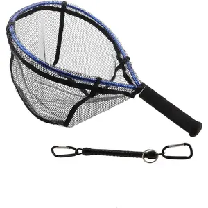 Fishing Net Trout Net Kayak Fishing Net Freshwater Trout Fishing Landing Net Rubber Mesh for Catch and Release