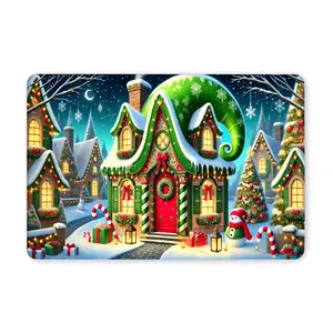 Pack of 1 Christmas Cottage Metal Tin Sign, 12x8 Inch, Festive Indoor Outdoor Iron Wall Art, Holiday Hanging Decorative Foil Engraving for Home, Bedroom, Office, Study, Restaurant, Bar, Cafe, Library, Garage