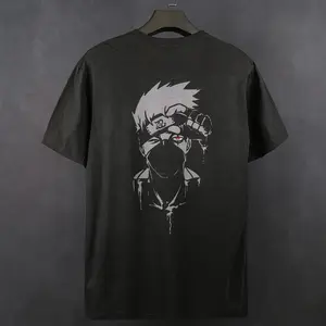 80s 90s Retro Ninja Graphic Oversized Streetwear Singlet for Men - Heavy Cotton Muscle Tank Top, Unisex Anime Tee for Summer Vacations and Casual Outfits, Comfortable Short Sleeve Graphic Shirt Gift