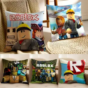 Hot DIY Games R-Robloxs Pillow Case Pillowcase Short Plush Hidden Zipper Soft And Washable Color-resistant Removable Suitable For Sofa Drawing Living Rooms Bedrooms Car Office Gift
