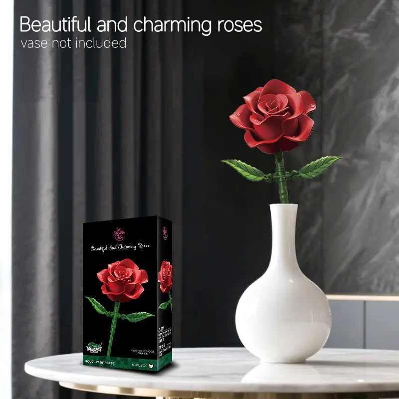 Rose Bouquet Building Set, Ideal Gift for Christmas, Mother's Day, Valentine's Day, Realistic Rose Toys with Vase, Eternal Romance, Decorative Bouquet, Eternal Rose Flower - TikTok Shop Rose Bouquet Building Set, Ideal Gift for Christmas, Mother's Day, Valentine's Day, Realistic Rose Toys with Vase, Eternal Romance, Decorative Bouquet, Eternal Rose Flower - TikTok Shop