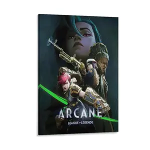 Arcane Season 2 Poster, Jinx & Vi Game Art, Canvas Print, Cinema Wall Decor, Dormitory & Bedroom Aesthetic, Unframed Poster for Home Office. Poster Canvas Wall Art For Bedroom Decor Bar Office Room Decor Gift